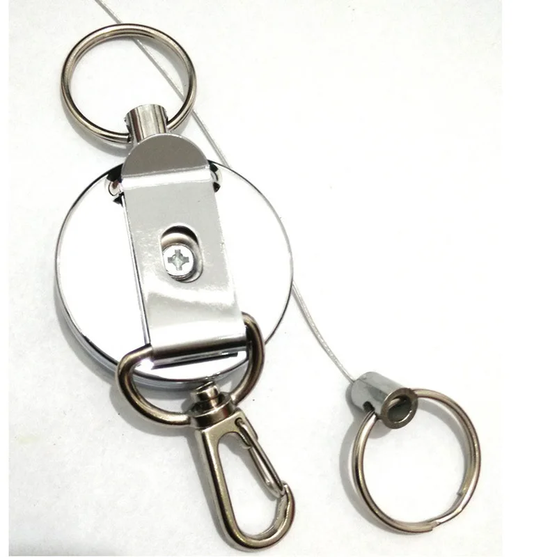 Retractable Easy Pull Keyring Badge Reel Name Tag ID Tag Card Holder Clips Staff Recoil Reel Belt Pass Card Clip for Badge