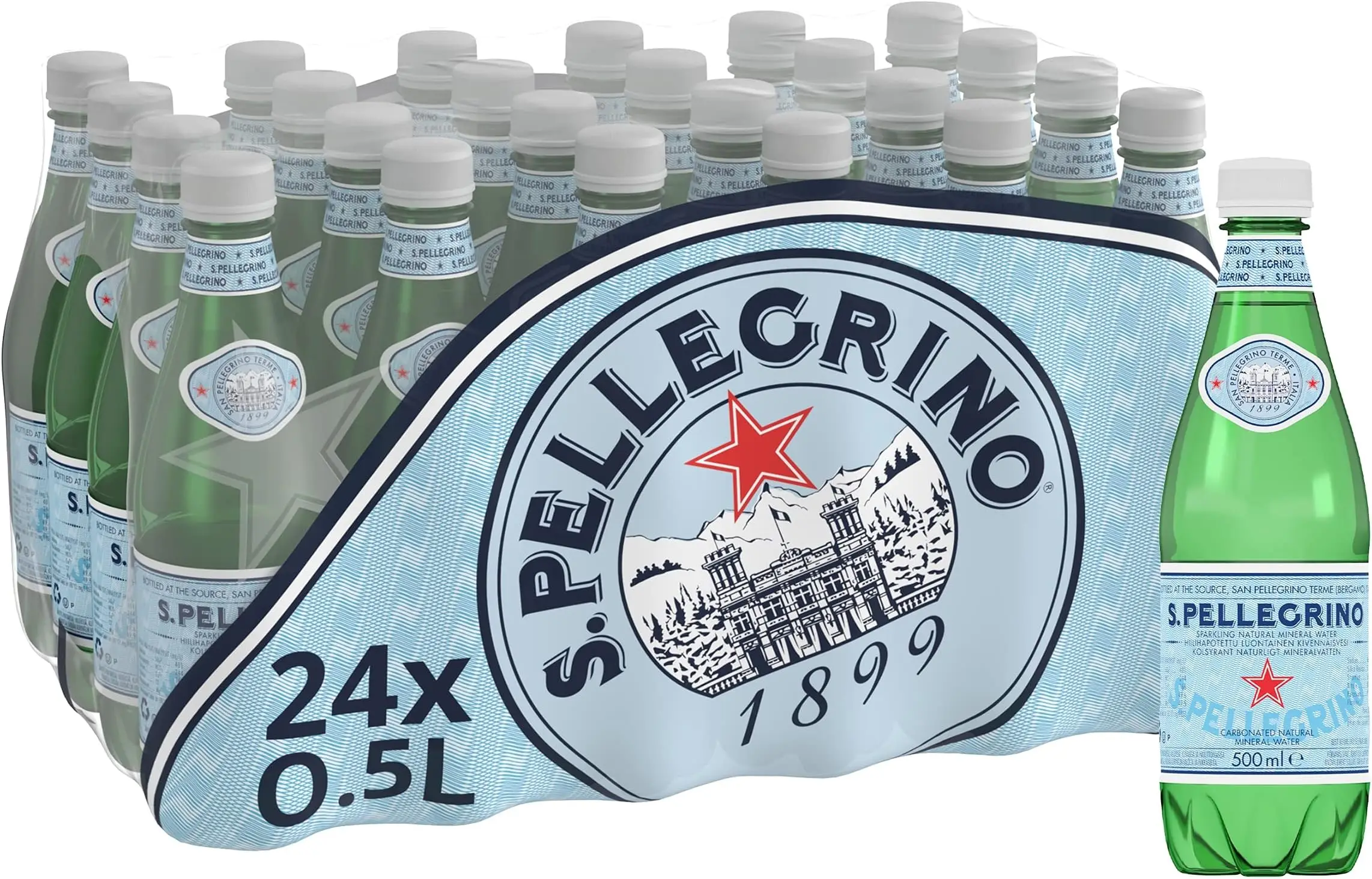 San Pellegrino Sparkling Mineral Water, 24 x 500ml