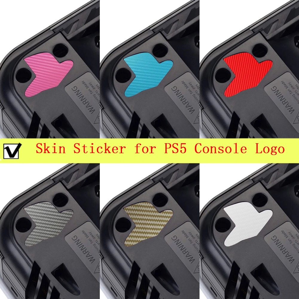 5pcs/lot carbon skin Custom Vinyl Decal Skin Sticker For PS5 console Logo Underlay For PS5 Disk Digital logo Version Accessories