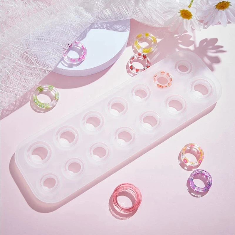 Rings Resin Molds Silicone With 7 Different Sizes,For Making Rings,Earrings,Pendants,Crafts