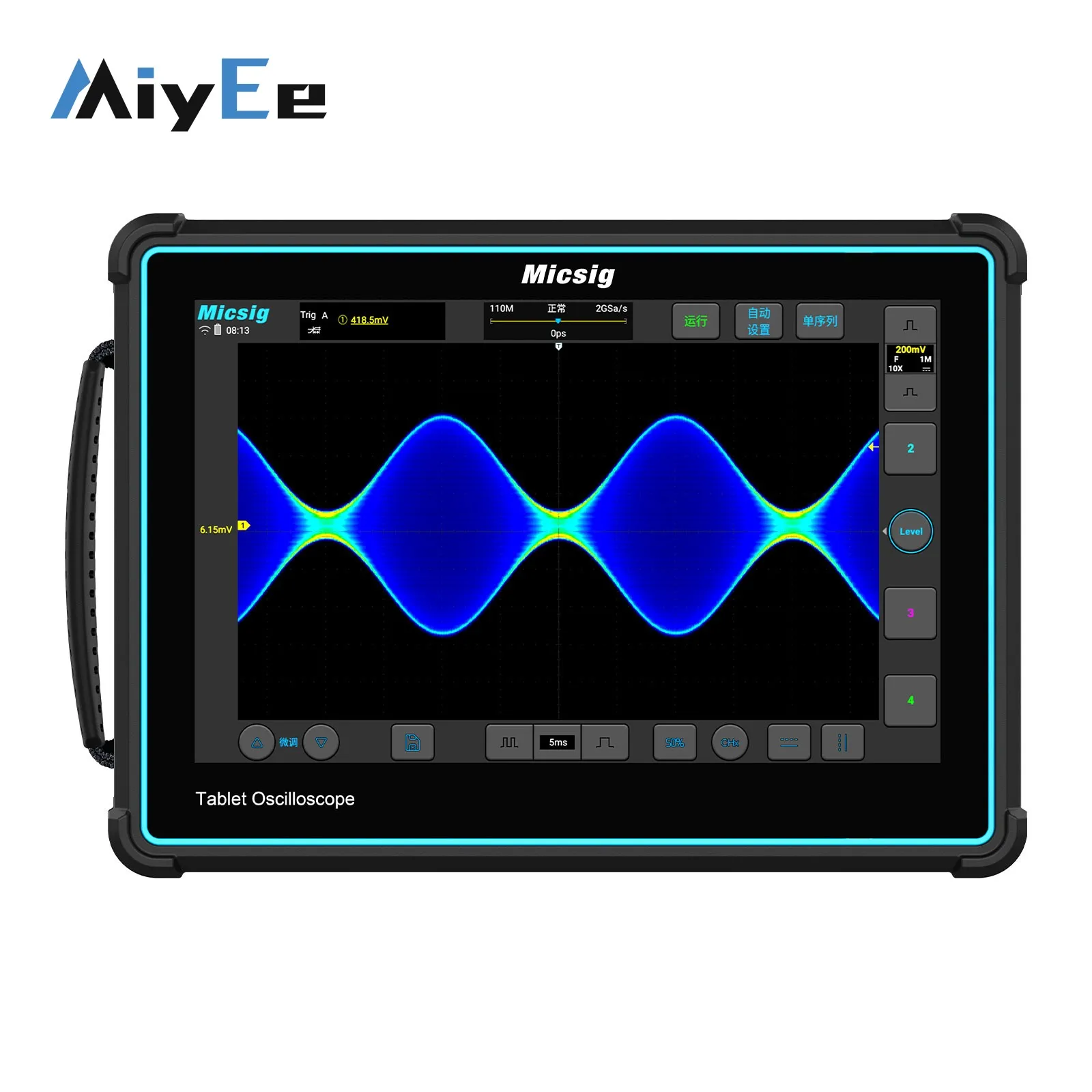 Micsig TO2002 200MHz 1GSa/s Tablet Oscilloscope 2 Channel Oscilloscope Supports Bus Decoding
