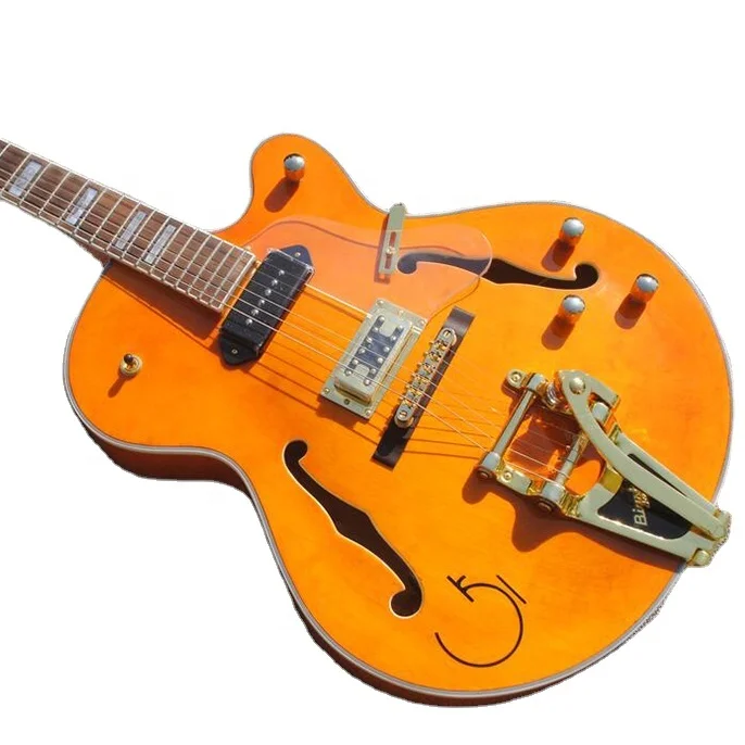 

Flyoung Orange Semi-hollow Electric Guitar 6-string Electric Guitar Special Fret Inlay