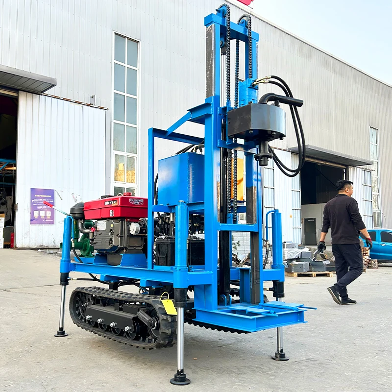 تخصيص 200 متر عمق الدقة جهاز حفر آبار المياه 22hp الهيدروليكية الزاحف آلة حفر آبار المياه بالديزل