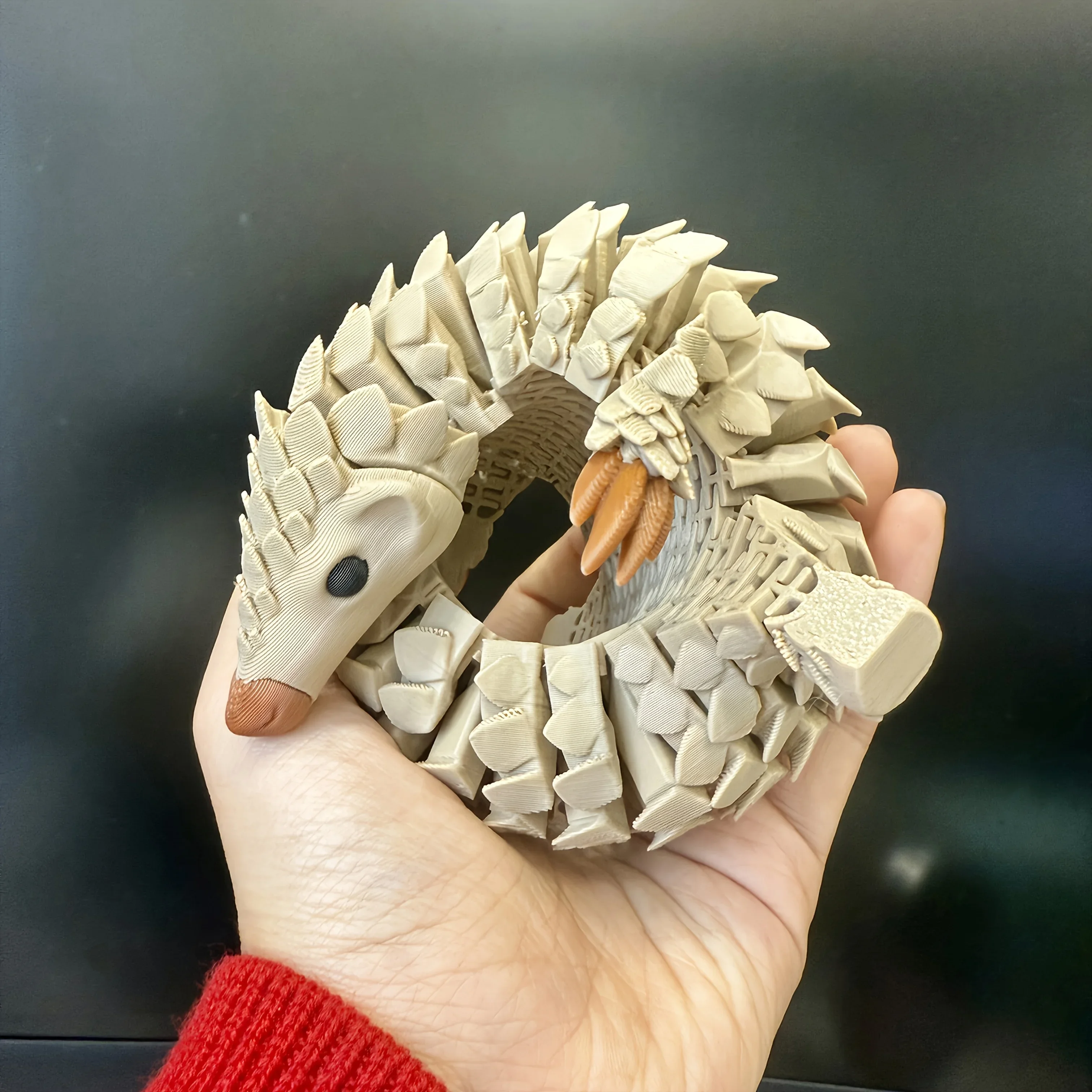 تمثال القنفذ الأنيمي المطبوع ثلاثي الأبعاد - ديكور حيوانات متدرج من البلاستيك المتين، لا حاجة للكهرباء للاستخدام الداخلي/الخارجي، Pe #2