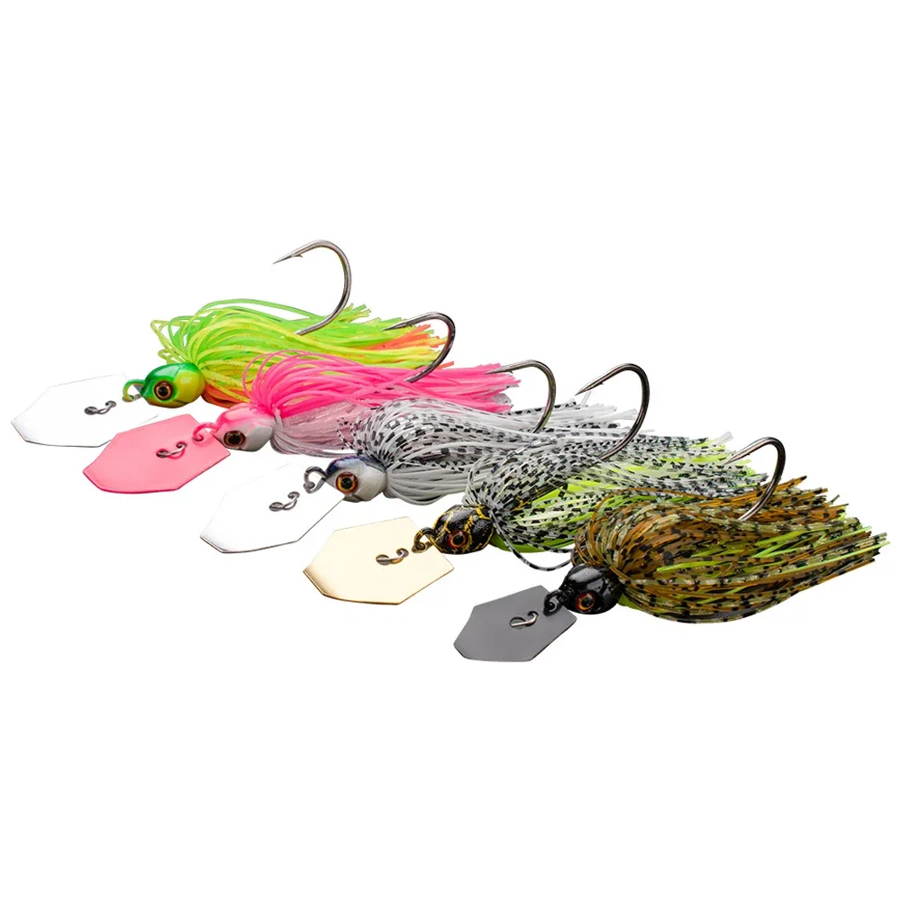 Zestaw Przynęt Spinner Bait 7g/9g/12g/14g/21g, Przynęty Wędkarskie Pesca Chatter, Metalowe Ostrze Bez Zacinania, Gumowa Główka Jigowa, Haczyk, Drut Spinnerbait — 2