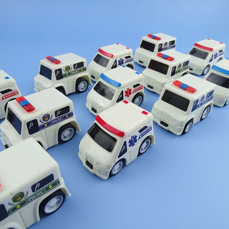 5 Pz/borsa Del Fumetto Auto Della Polizia Ambulanza Mini Carino Tirare Indietro Auto Scuola Materna Per Bambini Puzzle Giocattoli Ragazzi Divertimento Vacanza Regalo Di Compleanno