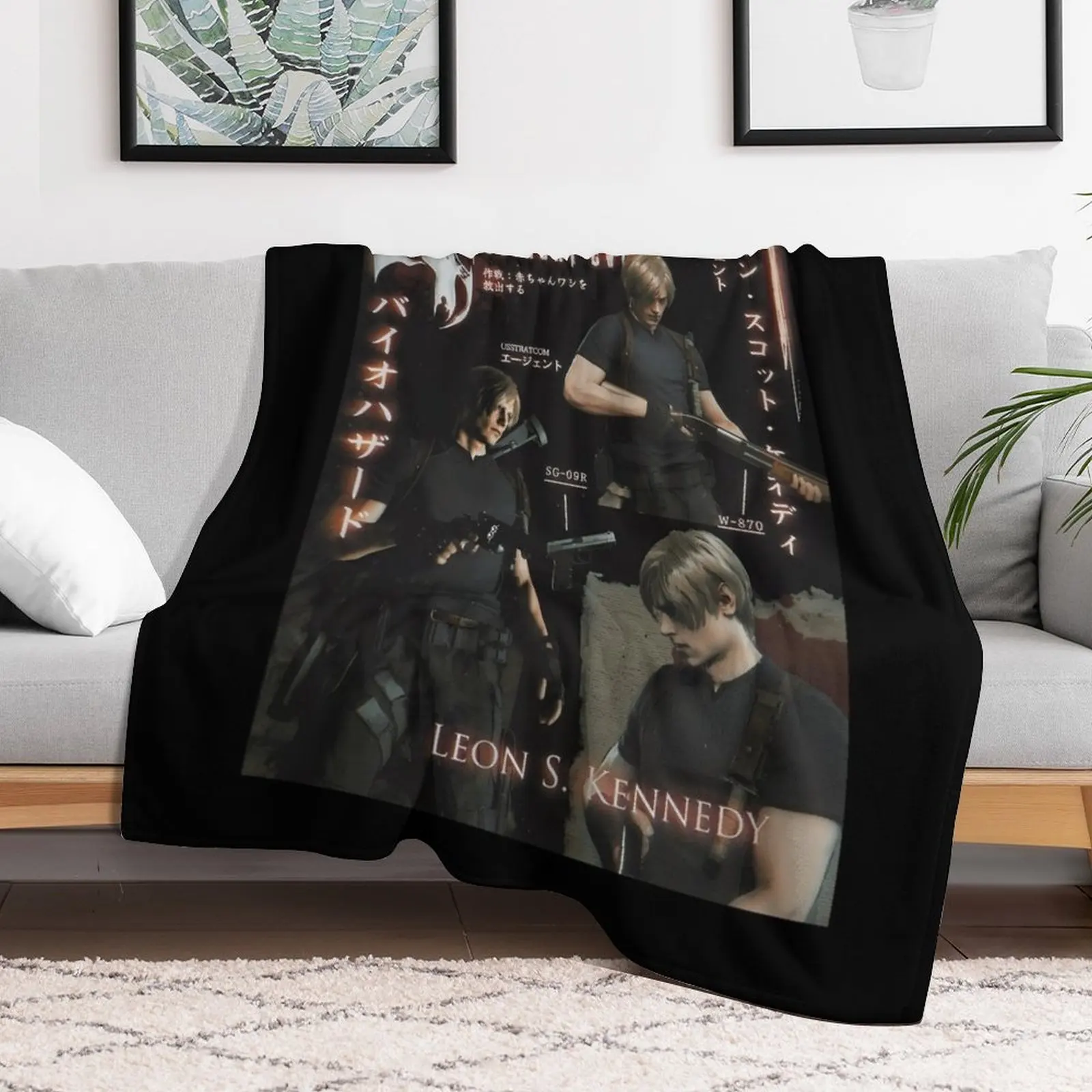 Resident Evil , Leon Kennedy Character Throw Blanket Thermal Camping Beautifuls Stuffeds Blankets