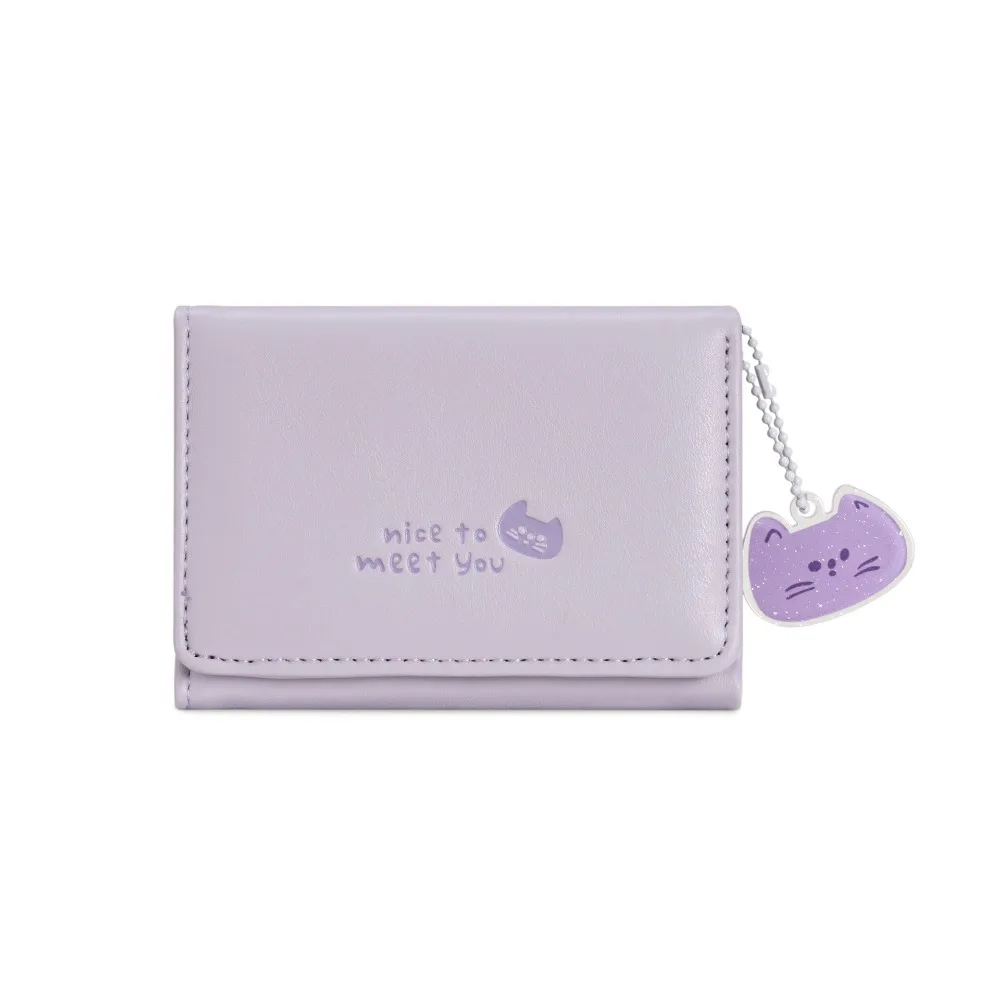 Cute Animal Print Short Wallet Acrylic pendant Lightweight Coin Purse Pu Leather Card Purse Women