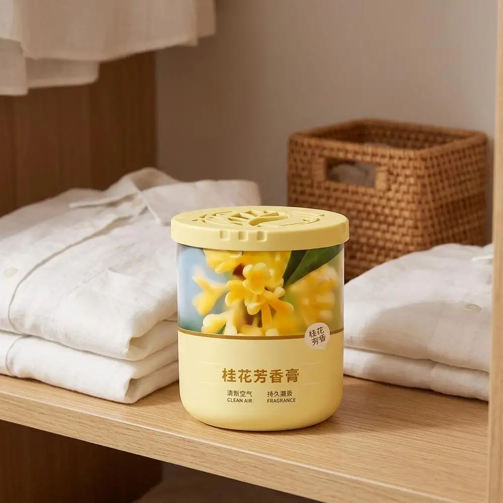 Solid Air Freshener Osmanthus Scented Fragrance Cream Home Odor Eliminator Deodorizer For Bathroom Toilet Bedroom Car view 3