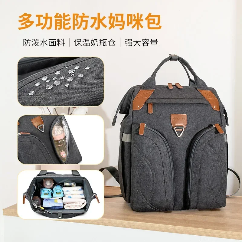 Mommy Bag Large Capacity Mother Baby Bag Lightweight Backpack Women's New Portable Multifunctional Fashionable Mom Backpack