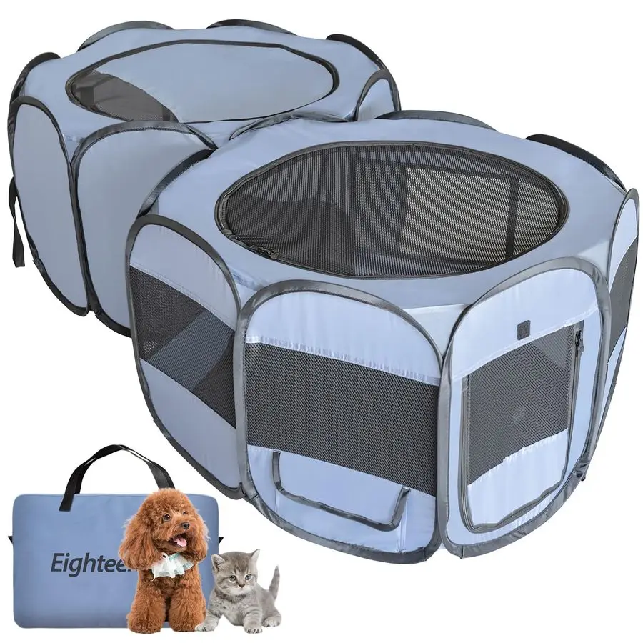 

2in1 Pop up Pet Playpen, AssemblyFree, with Leakproof Pet Pee Pads,Portable Foldable Dog Tent Enclosure Indoor Outdoors Cats Pup