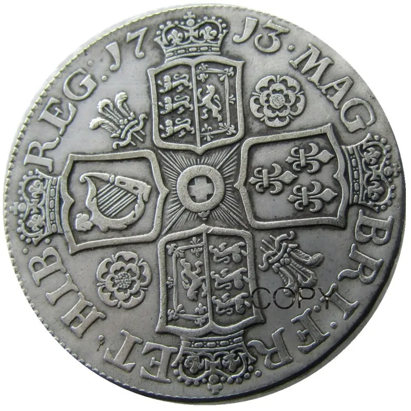 United Kingdom 1713 1 Crown Anne Silver Plated Copy Coin