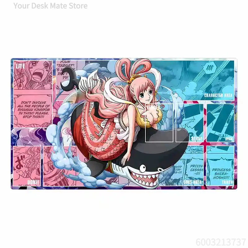 One Piece Shirahoshi TCG Spielmatte, Gaming-Mauspad, wasserdichte, rutschfeste Schreibtischunterlage