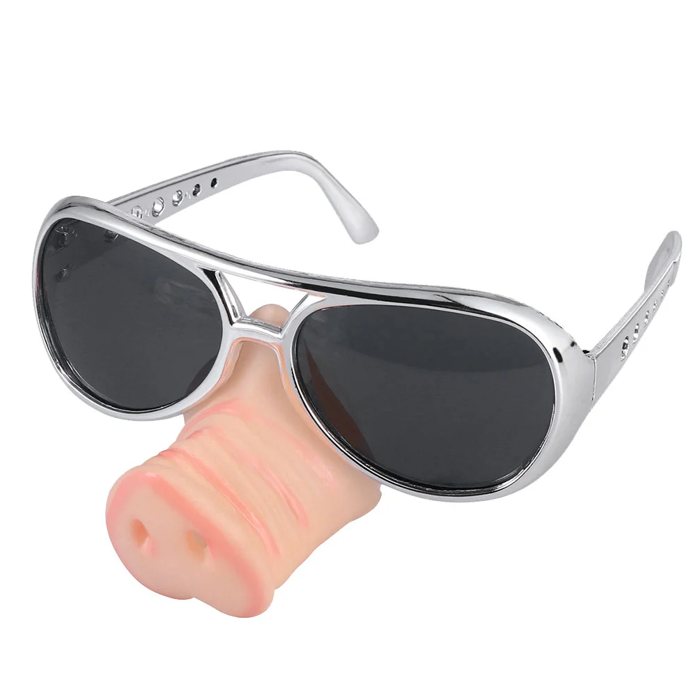 2 Pcs Party Glasses Cosplay Eyeglasses Funny Trendy Sunglasses Christmas Pig Nose Man