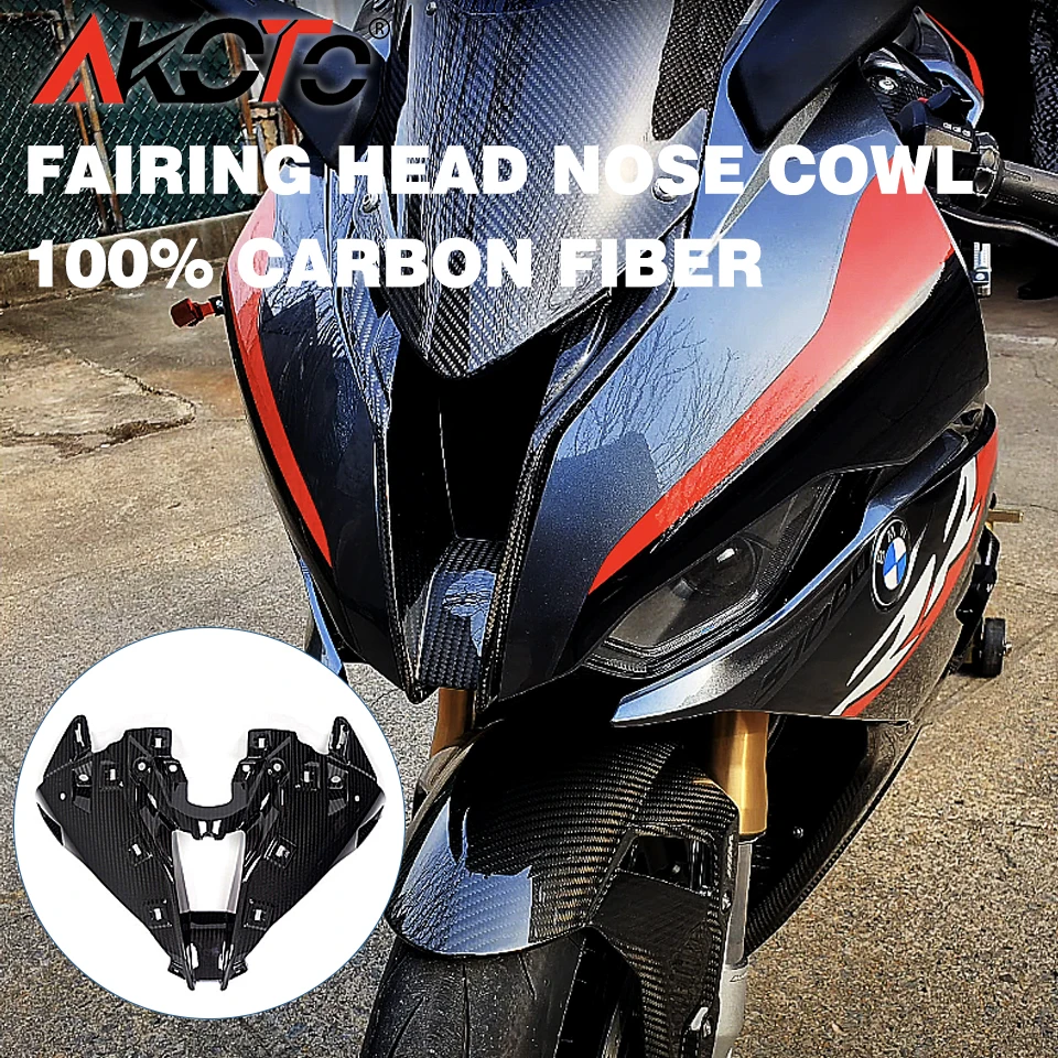 

HOT SALE 100% Carbon Fiber Parts For BMW S1000RR S1000 RR 2019+ Modified Head Nose Cowl Protective Cover Motorcycle Accessories