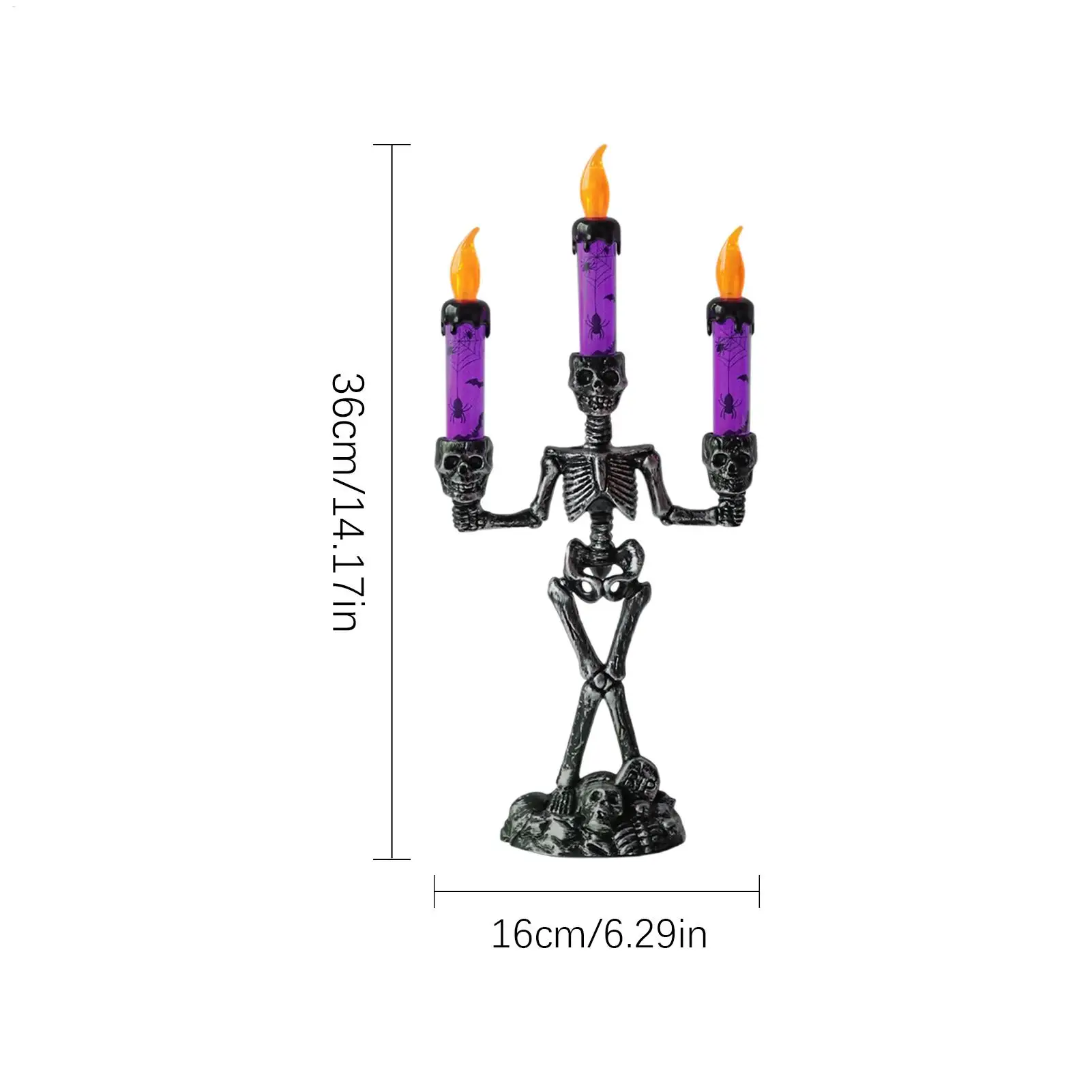 할로윈 장식 양초 LED 해골 깜박이는 Flameless 양초 소름 끼치는 할로윈 촛대 빛 홈 장식 파티