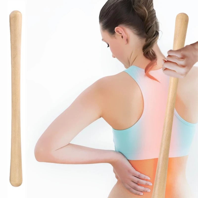 Natural Wooden Acupoint Tapping Massage Hammer Stick Body Meridian Stress Relief Massager For Back Waist Muscle