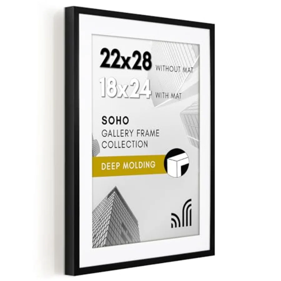 

Рамка для постеров с полированным оргстеклом - Используется как рамка 18x24 с паспарту или для демонстрации фотографий без паспарту - Коллекция Soho - Deep Moldi