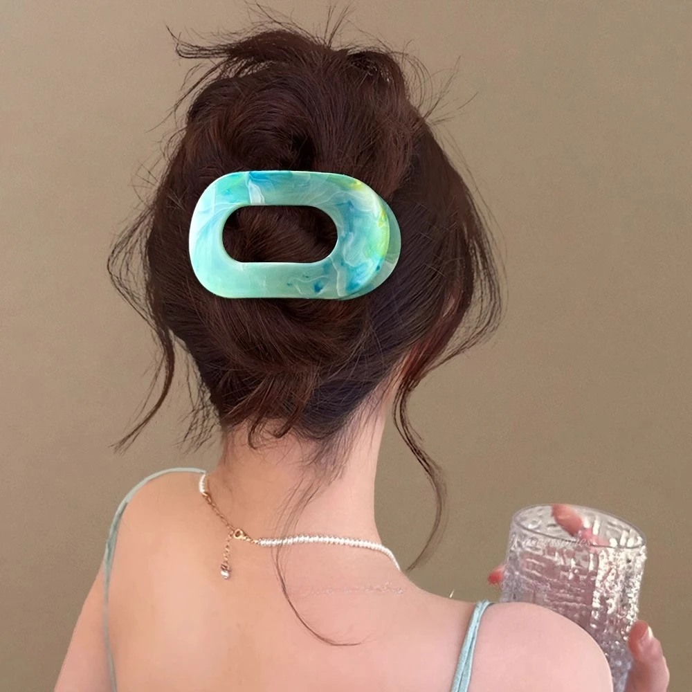 

Marble Pattern Hair Clip Round Claw Clip Beach Holiday Vintage Minimalist Hair Accessories girls item accesorios para el cabello
