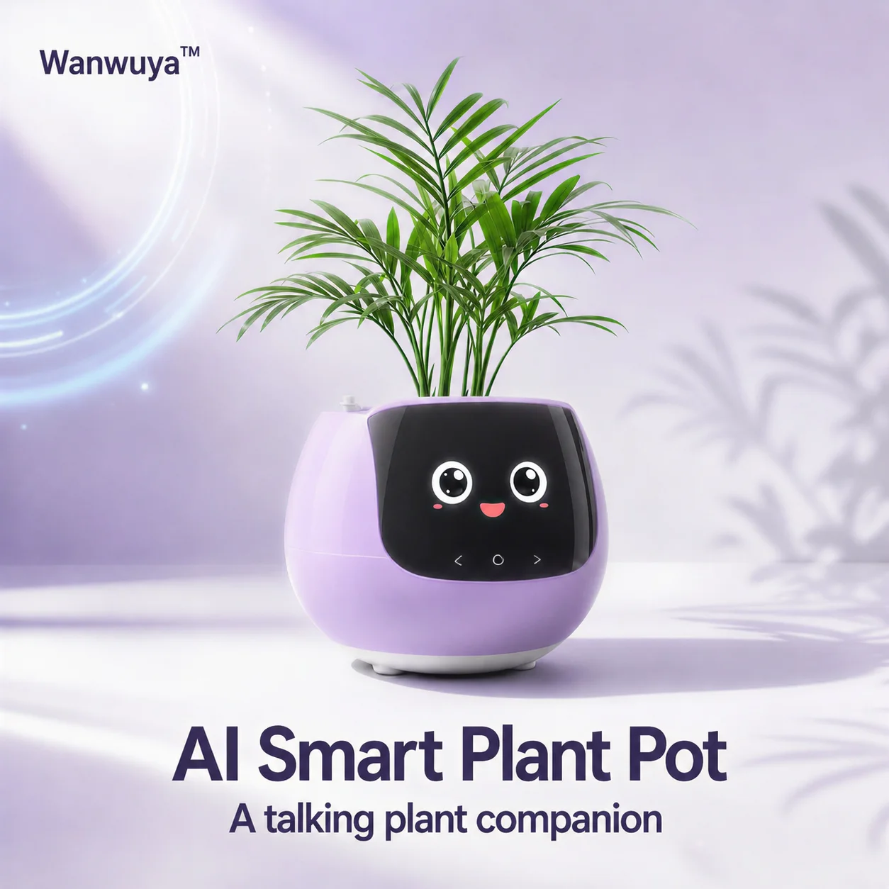 AI Smart Flower Pot Auto Watering WiFi Remote Control Intelligent Planter with Touch Screen Multi Expression Sensor Gift