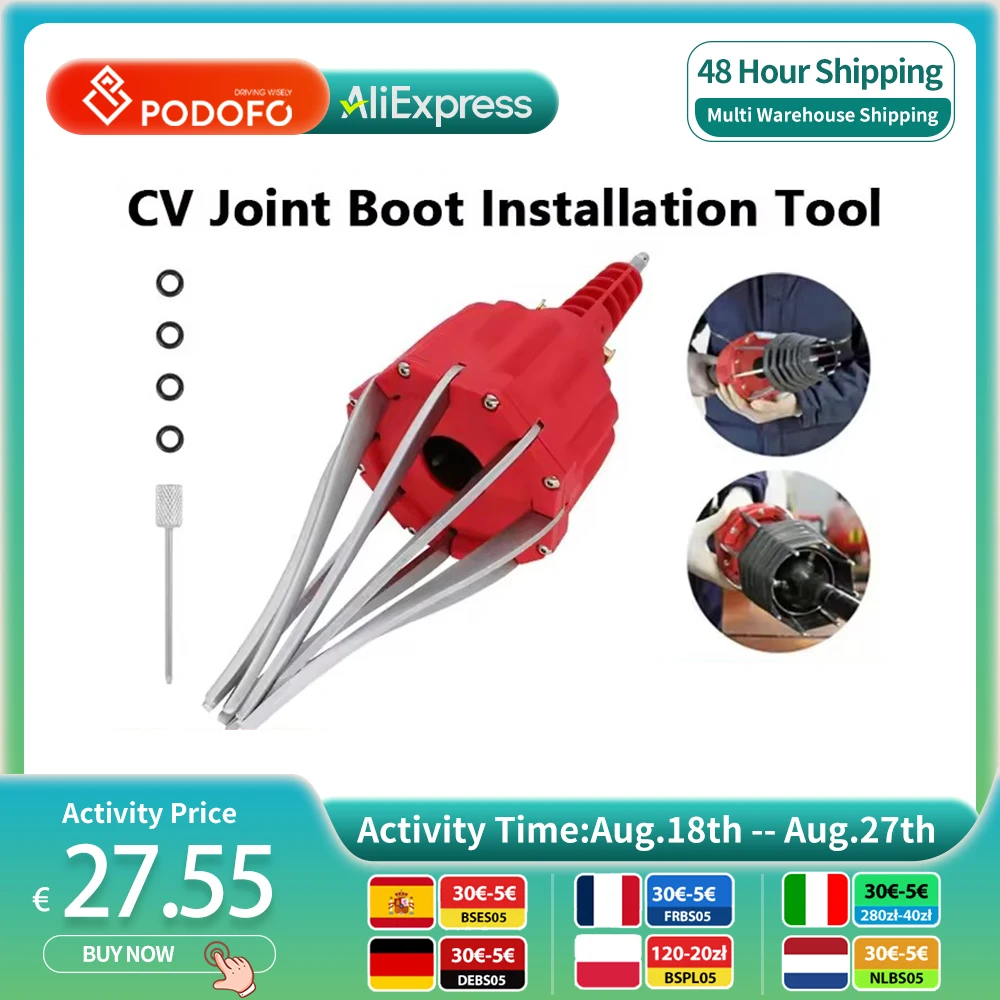 Podofo Automotive Universal Pneumatic CV Joint Boot Install Tool CV Boot Expander Rod Spreader installazione Kit di strumenti di rimozione