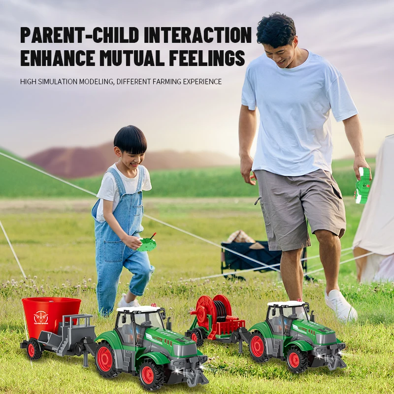 RC Farmer รถบรรทุกรถ 1/24 27 MHz รีโมทคอนโทรลรถแทรกเตอร์ Trailer รถบรรทุกฟาร์มวิทยุควบคุมยานพาหนะไฟฟ้าสําหรับเด็ก