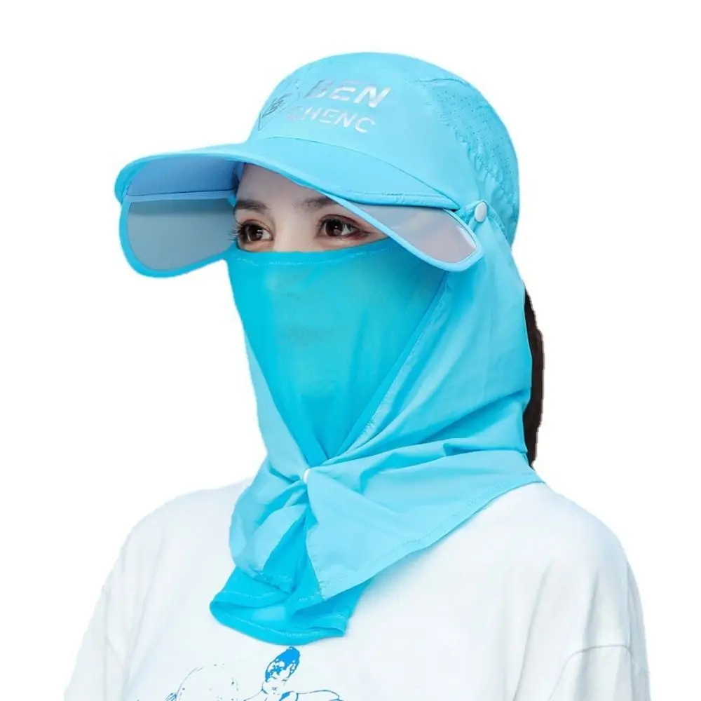 Protective Shield Women Sun Protection Cap Breathable UV Protection Sunscreen Ice Silk Cap Dust-proof Summer Outdoor Sports Hat