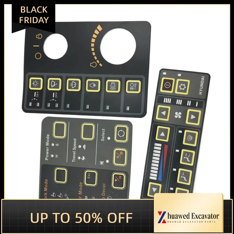 For Hyundai 200/215/225/265/305/-7 Air Conditioning Control Panel Accessories Stickers/Instruments Excavator Accessories