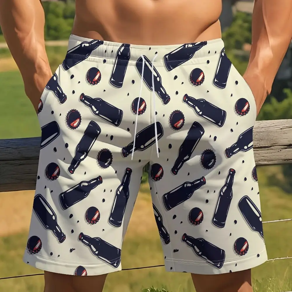 

Men's Summer 3D Printed Beach Shorts Drawstring Belt and Regular Version Are Suitable Poolside Outdoor Activities casual Wear