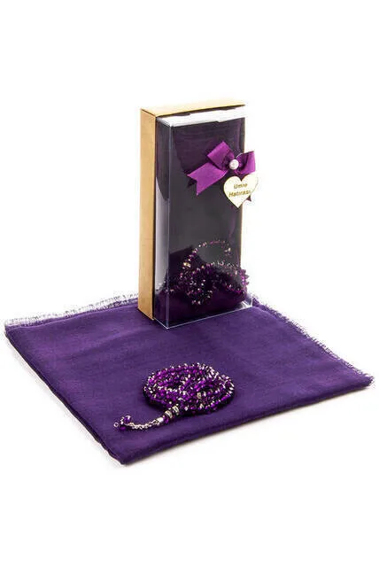 

IQRAH Mevlid Gift Set-Rosary-Covered-Purple Color