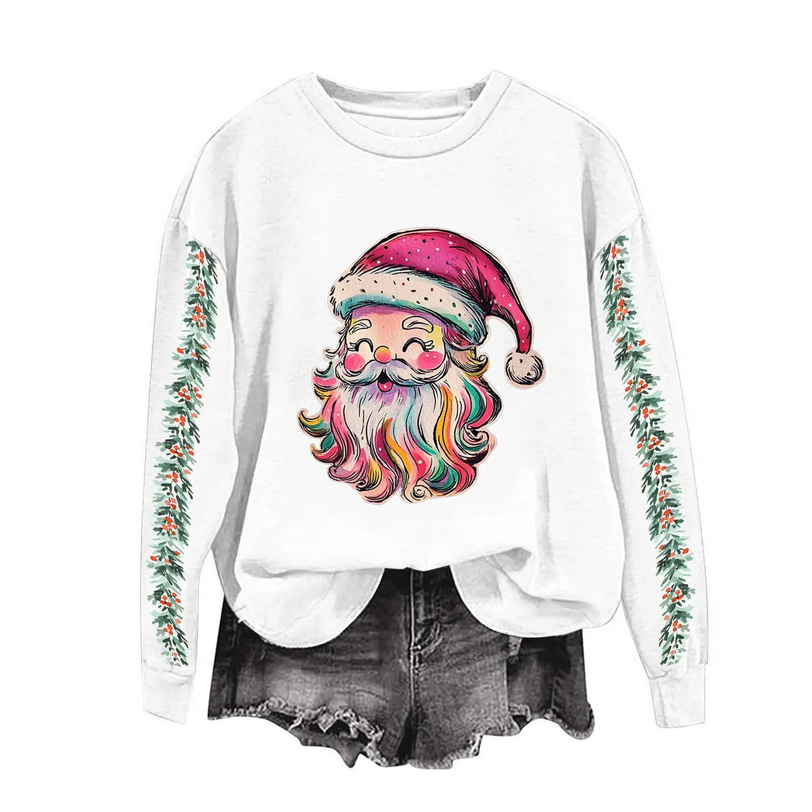 Merry Christmas Print O Neck свитер corteiz 2000s aesthetic Tops Autumn Fashion Women Casual Pullover Hoodie Tops For Womens