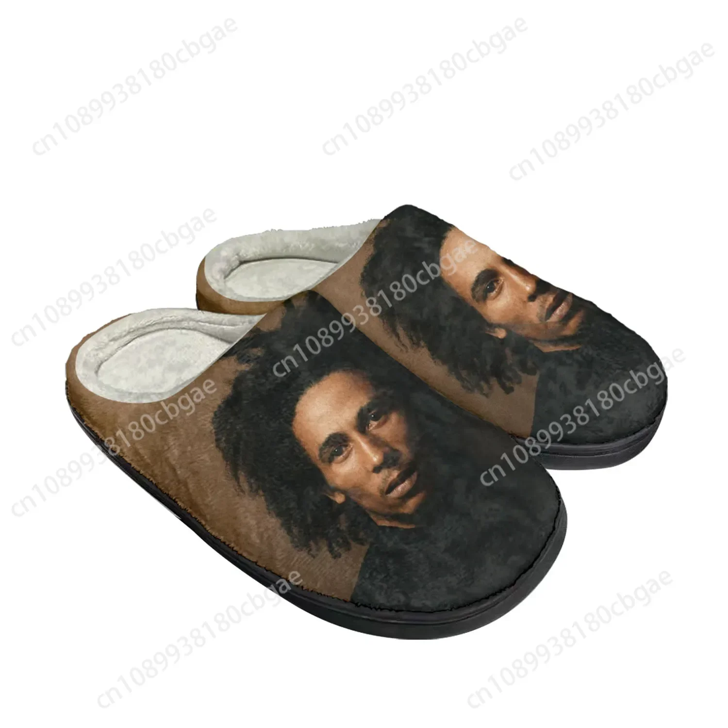 Reggae Rock Music Star Bob Marley Home Cotton Custom Slippers Mens Womens Sandals Plush Bedroom Keep Warm Shoe Thermal Slipper