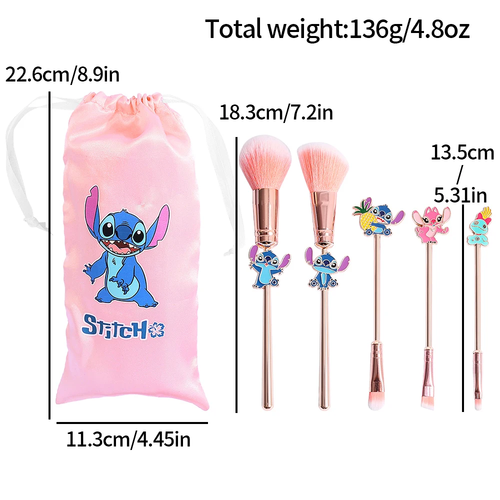 Set di pennelli per trucco professionale da 5 pezzi Pennelli per fard in polvere per ombretto per trucco