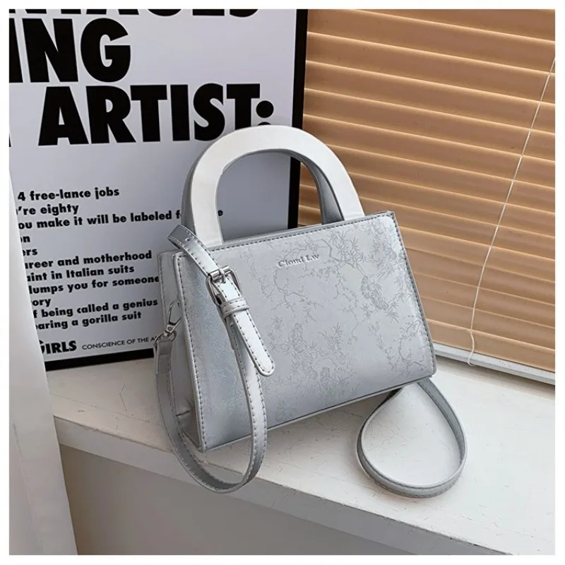 

Elegant Business Diaper Bag Solid Color Square Satchel Trendy Paris Style Crossbody For Shopping