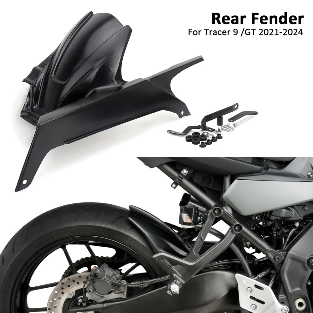 

New Mudguard Splash Guard Plastic Motorcycle Rear Wheel Fender With Bracket For YAMAHA Tracer 9 GT Tracer9 TRACER 9 2021-2024