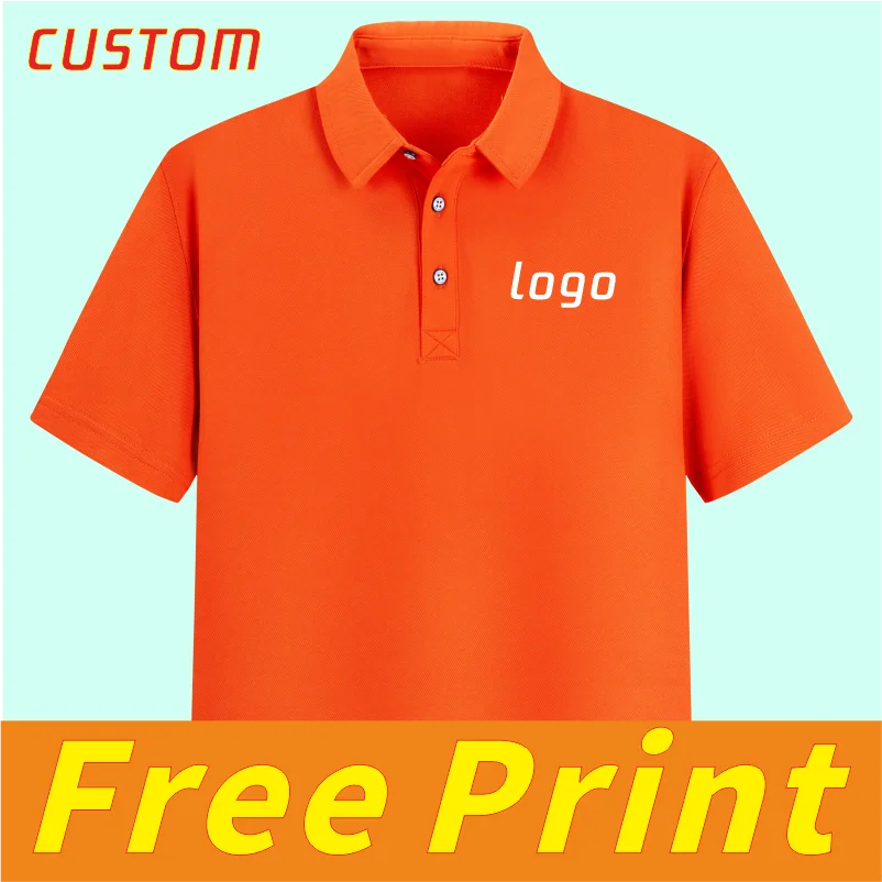 High end POLO shirt Customized summer short sleeved printed logo logo lapel t-shirt embroidered breathable comfortable men\'s and