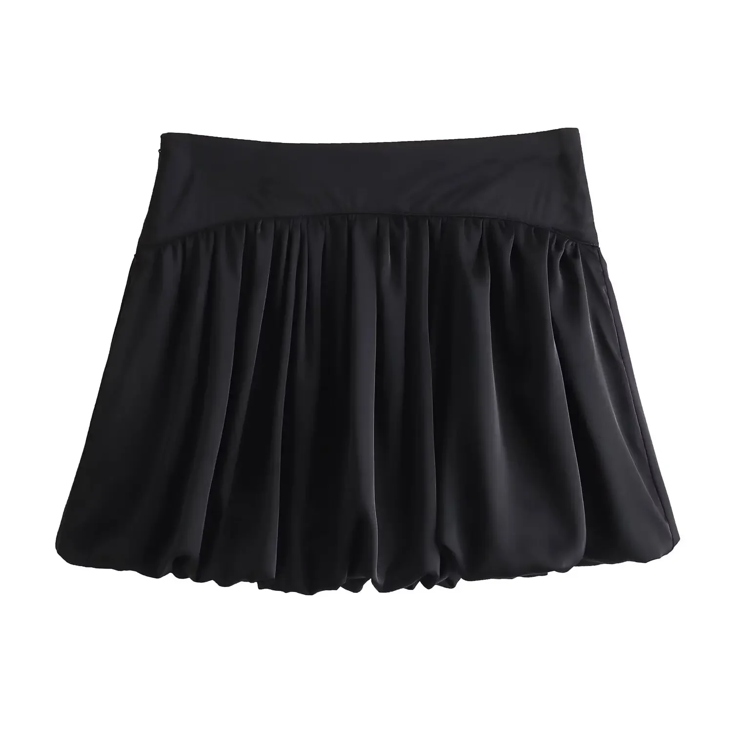 Donne 2024 New Chic Fashion Balloon version Mini pantskirt Vintage a vita alta con cerniera laterale femminile pantskirtMujer