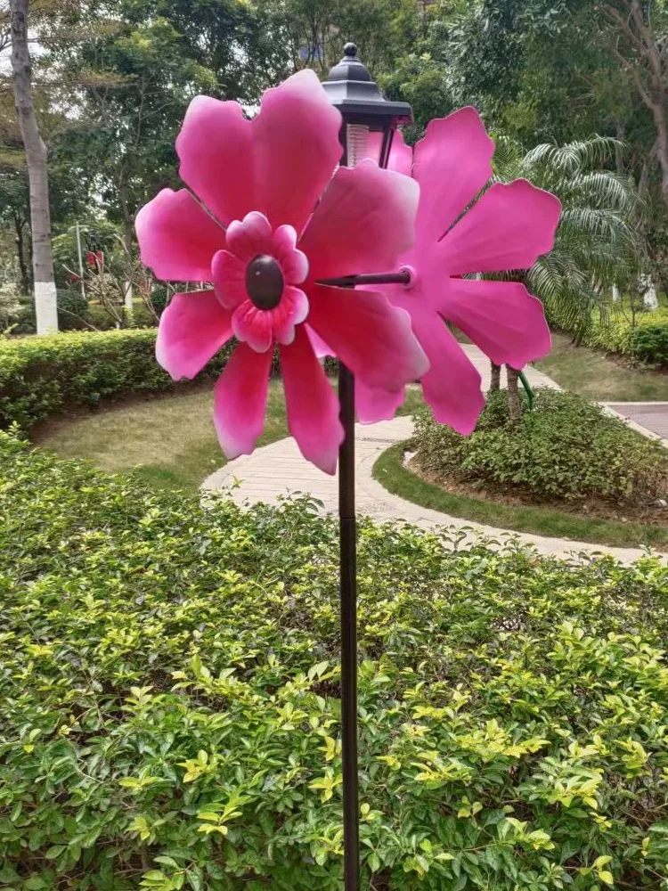 

Wrought iron Dutch windmill solar light rotating outdoor garden courtyard terrace community creative