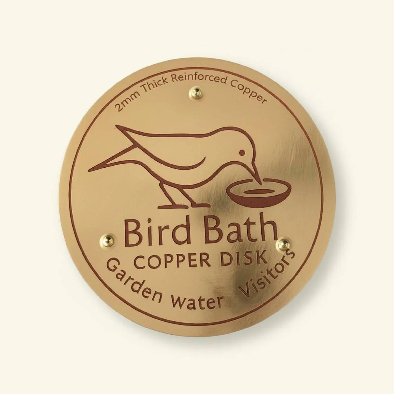 Vogelbad-Reinigungsscheibe Universell Passende Kupferscheibe für Vogelbäder Außenwasserpflege Verstärktes Design Gartendekoration