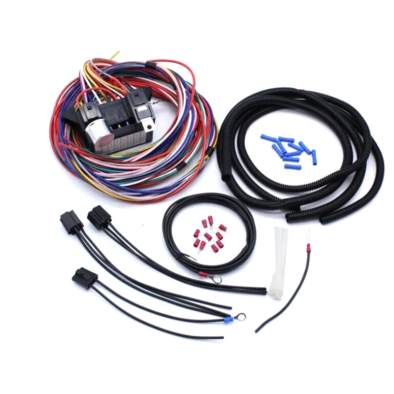 For Muscle Car Hot Rot Wiring Street Rod Rat Rod for Ford Chevy 12 Circuit Universal Wiring Harness Kit