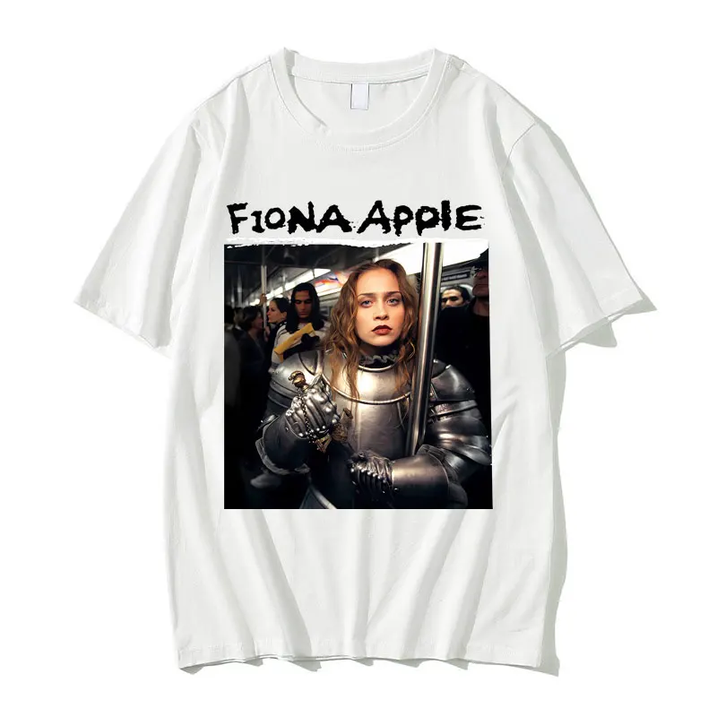 Fiona Apple in Armor Suit Rock Unisex T Shirts Men Women Fashion Oversized Streetwear Male Vintage Hip Hop Short Sleeve T-shirt