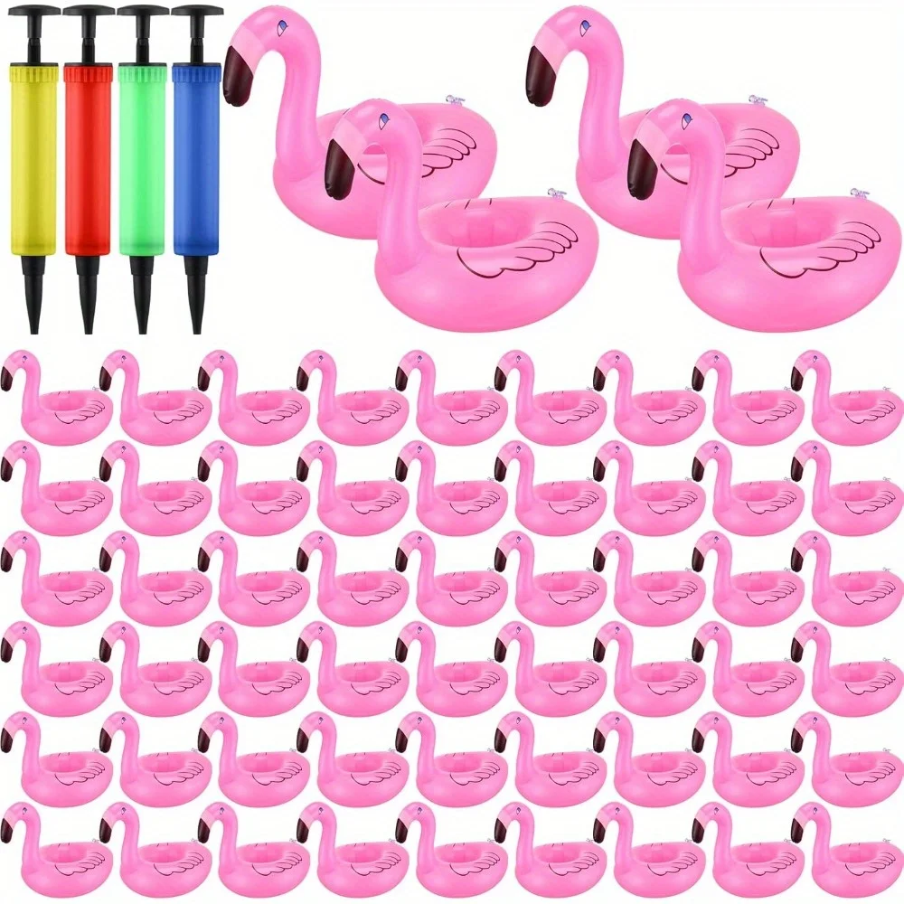 

15 шт. надувные держатели для напитков с фламинго — поплавки для бассейна/ванны с воздушным насосом для летних вечеринок, дней рождения