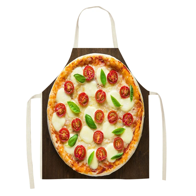 Cooking Baking Chef Apron Seductive pizza burger Gourmet Pattern Kitchen Sleeveless apron Linen household cleaning tools