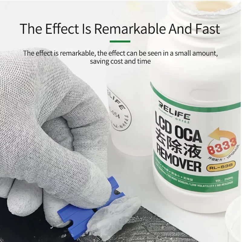 RELIFE RL-538 8222/8333 OCA ที่มีประสิทธิภาพ Liquid Remover หน้าจอสัมผัสถอดของเหลวกาว PCB ทำความสะอาดสำหรับ Iphone Samsung