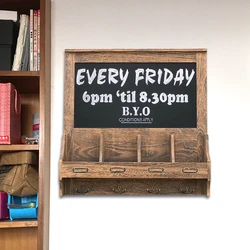 Retro Wall-Mounted Blackboard Shelf Message Board & Display Card Stylish Electricity Meter Cover Decorative Wall Storage Rack