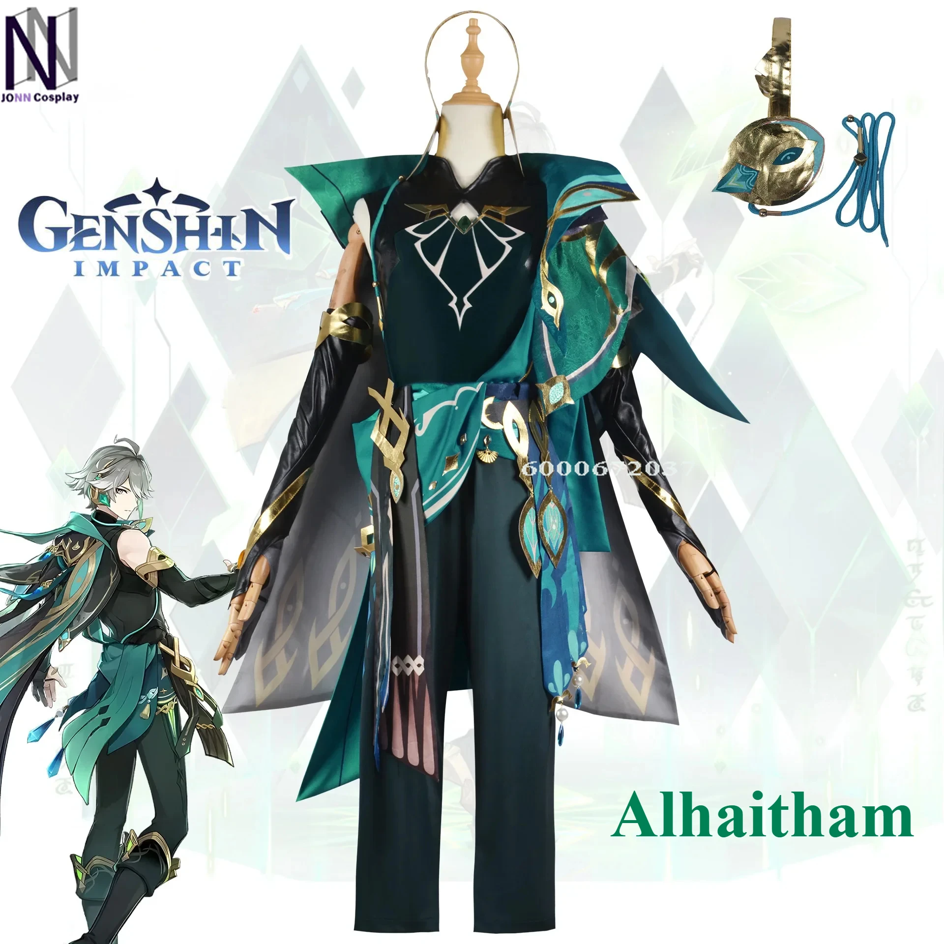 

Genshin Impact Al Haitham Cosplay Costume Wig Sumeru Akademiya Party Outfit for Halloween Game Anime Complete with Accessories