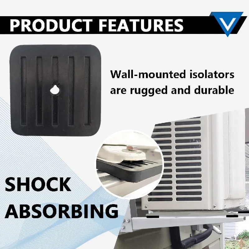 4Pcs Universal Shock-absorbing Pad Bracket For Outdoor Air Conditioning,AC Unit Shock Absorber Cushion Feet Anti Vibration Pads