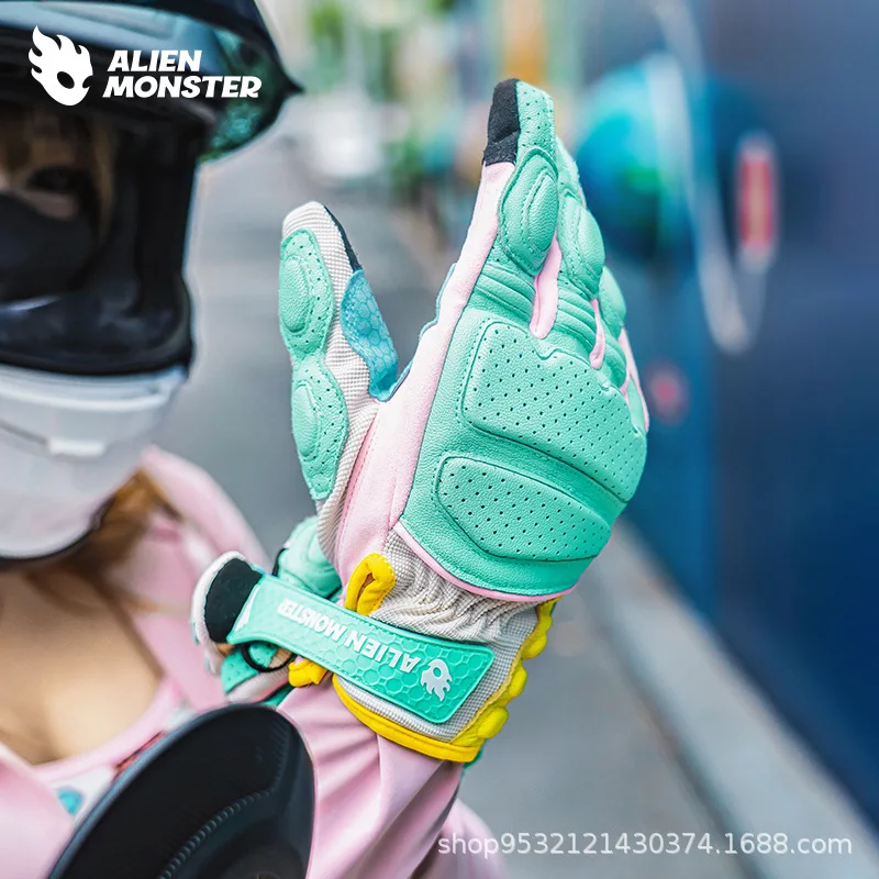 

Summer Motorcycle Gloves Breathable Full Finger Racing Gloves Protective Gear Riding Motorbike for Men and Women Guantes Moto