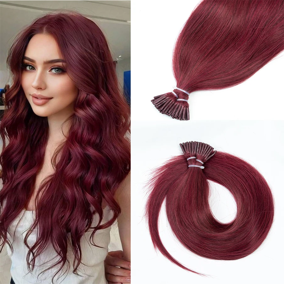 

Профессиональные результаты для салонов: Наращивание волос I-Tip с кератином для горячей фьюжн-технологии, предварительно склеенные, 100% натуральные люксовые волосы, набор из 50 прядей.