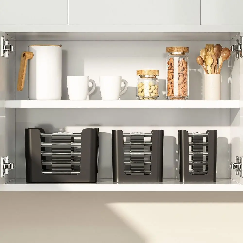 Lot de 3 organiseurs de couvercles pour contenants alimentaires, capacité 24 couvercles, pour boîtes repas de 4,7 et 3,2 tasses, et de 1,3 tasse, pour Rubbermaid Brillances